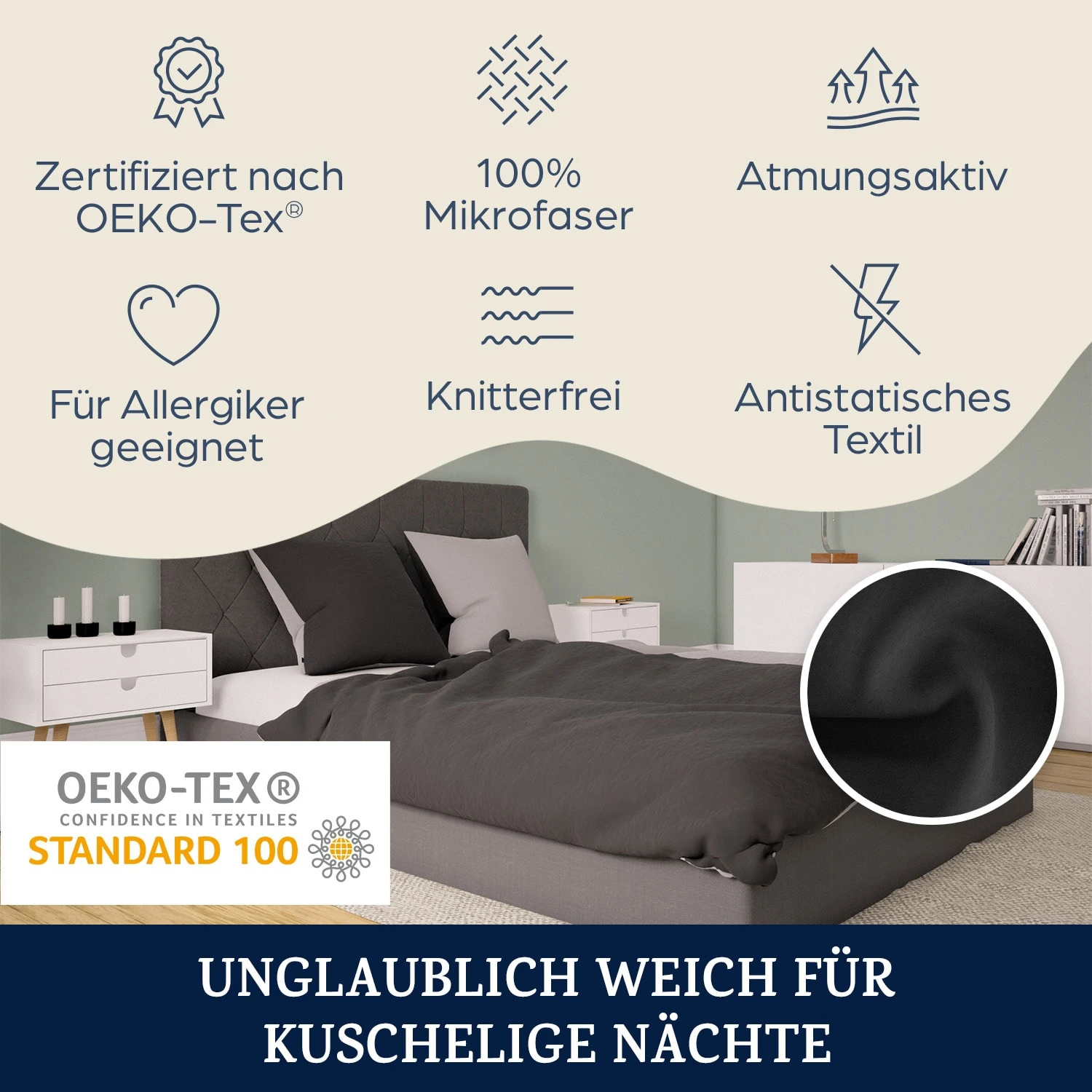Soft Wonder-Edition Bettwäsche 240x220 Cm Mikrofaser – Bild 2