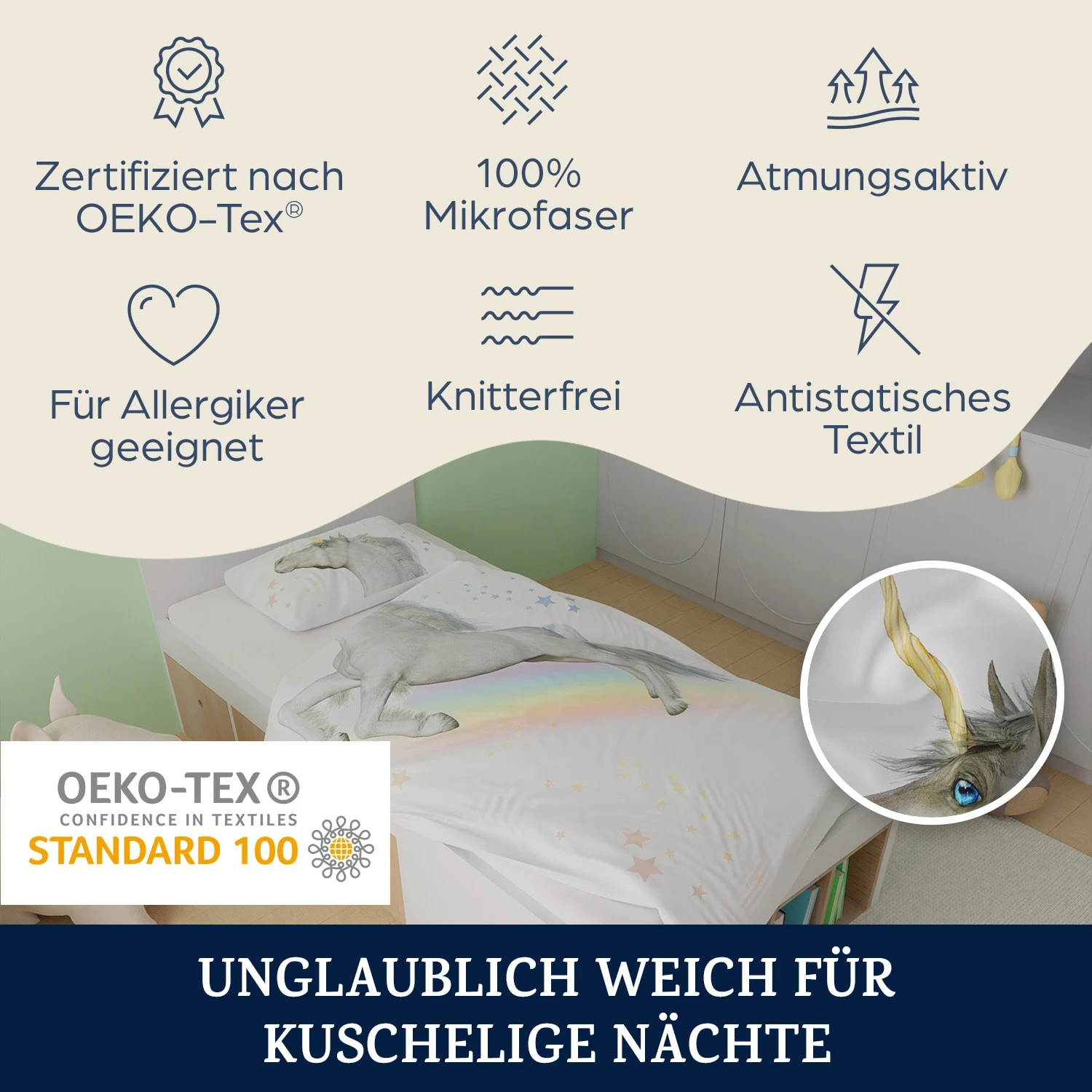Soft Wonder Kids-Edition Bettwäsche 135 X 200 Cm 50 X 75 Cm Atmungsaktiv Mikrofaser – Bild 2