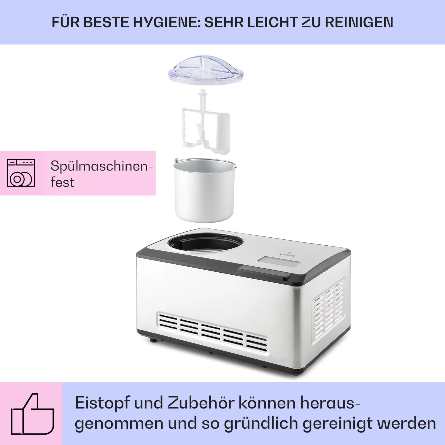 Dolce Bacio Smart Eiscremebereiter Yogurtmaker Kompressor 2 Liter WiFi Touch Edelstahl – Bild 5