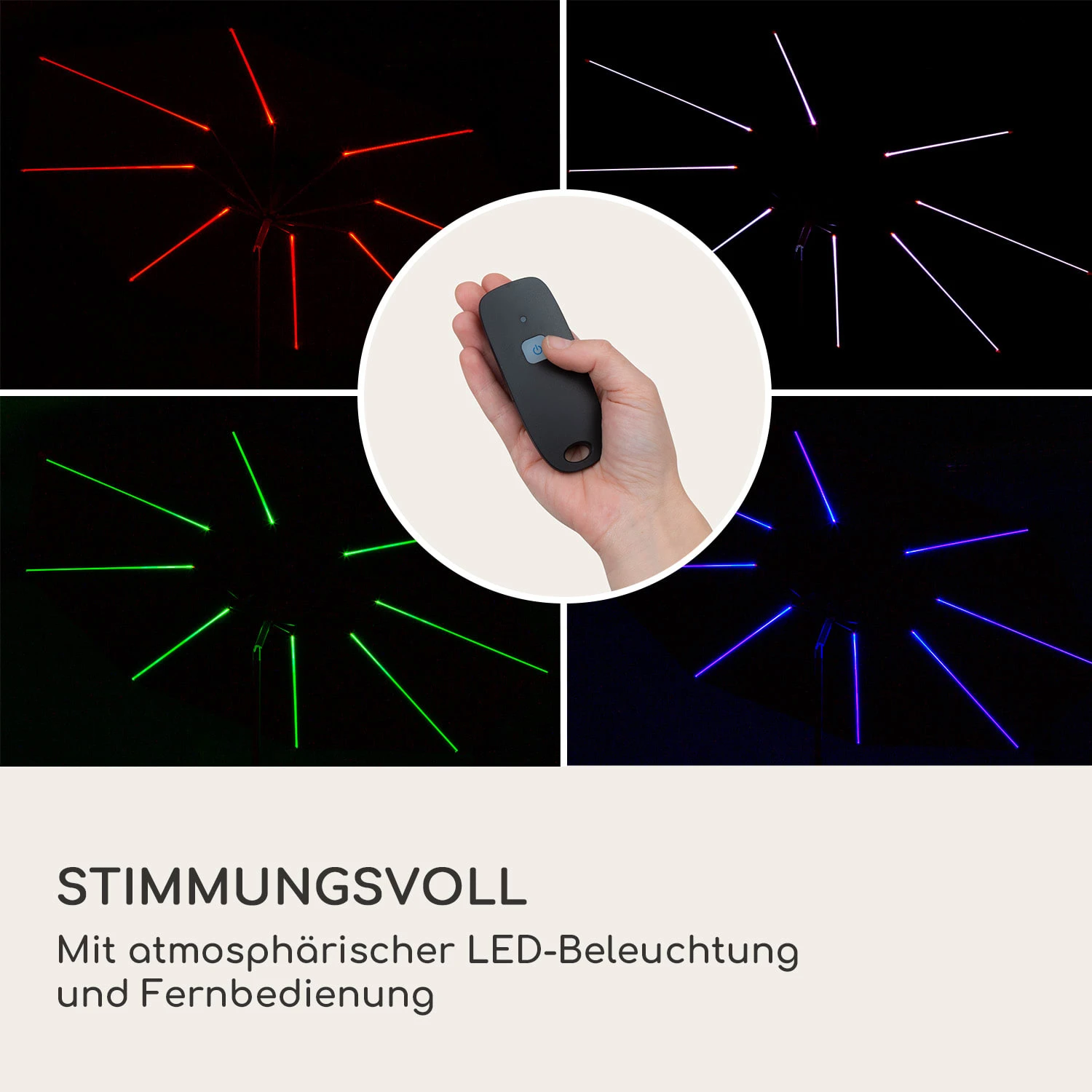 Blumfeldt Calais Sonnenschirm LED Aluminium-Rahmen Polyester-Bespannung UV 50 – Bild 3