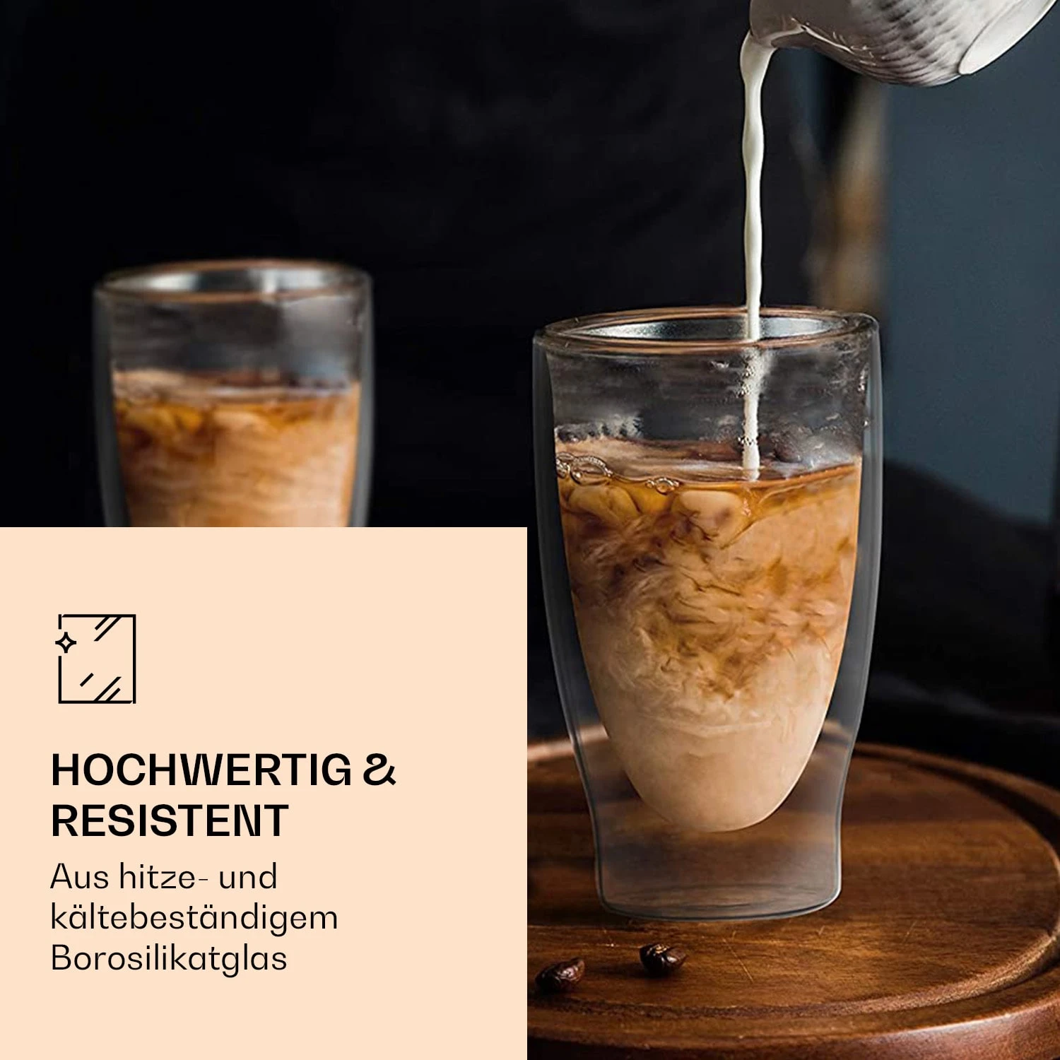 DUOS Doppelwandiges Glas | Thermoglas | 80, 200, 310, 400 Ml | Trinkglas | Espressoglas, Teeglas, Shotglas | Für Heiße Und Kalte Getränke | Borosilikatglas| Hitze- Und Kältebeständig | Handgemacht | Spülmaschinenfest | Schwebe-Effekt – Bild 3