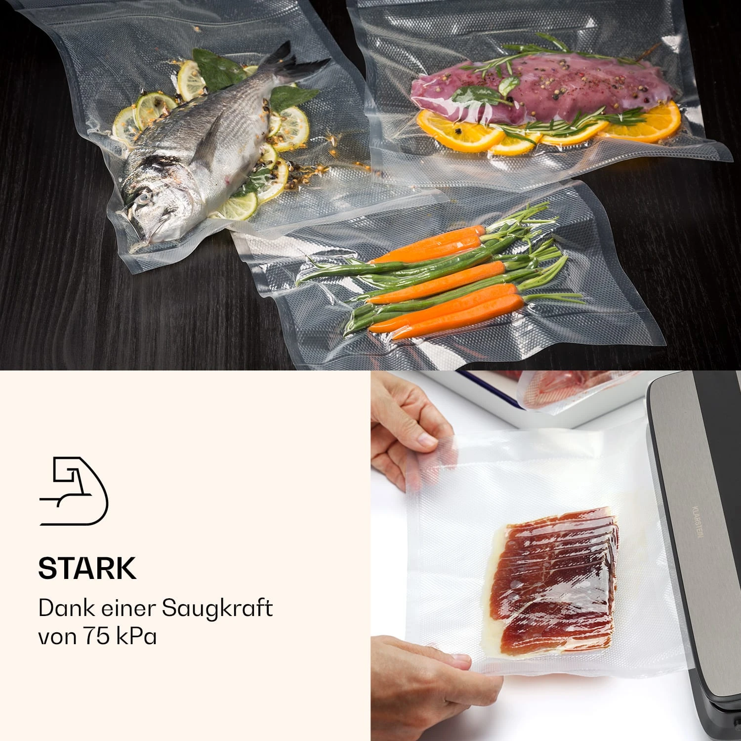 Forli Vakuumierer 75 KPa Inkl. Behälter Beutel Vakuumierschlauch – Bild 6