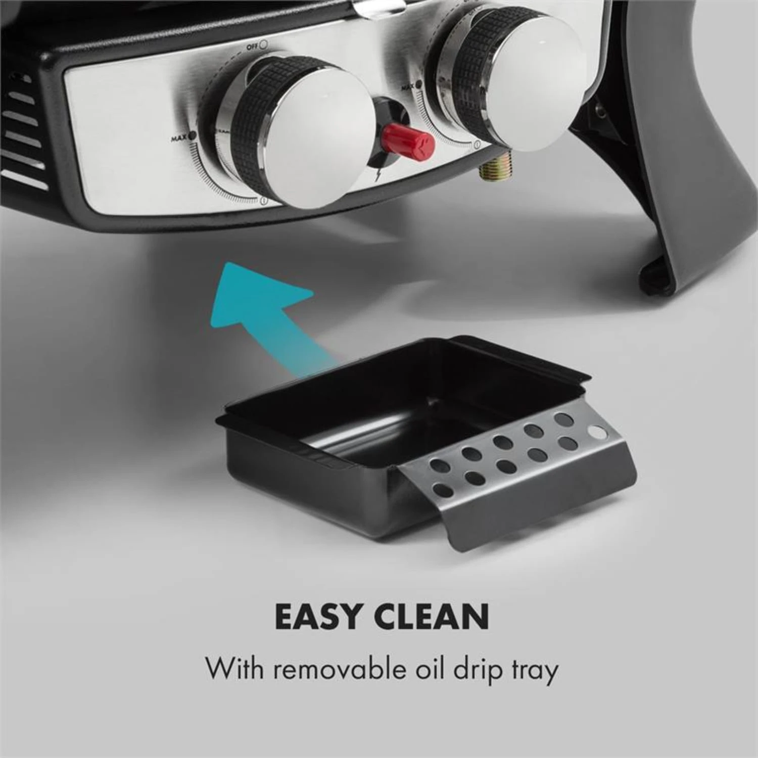 Parforce Duo Gasgrill 2 Brenner 4,4kW 15000BTU 300°C Gasschlauch Grau – Bild 9