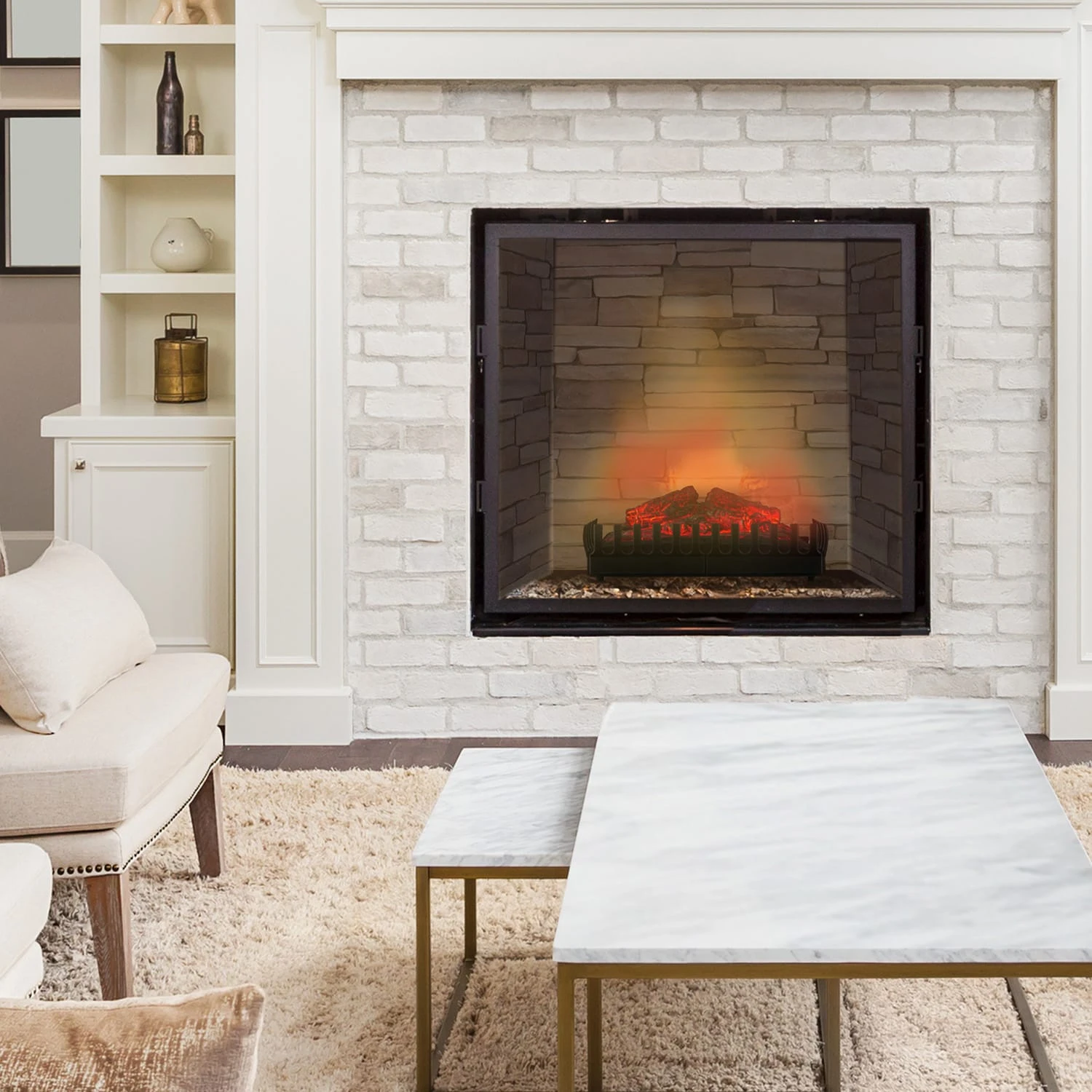 Lausanne Frame Kamingehäuse + Kamini Kamineinsatz MDF Klassisches Design – Bild 7